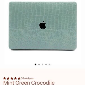 Mint Green Crocodile Laptop Case